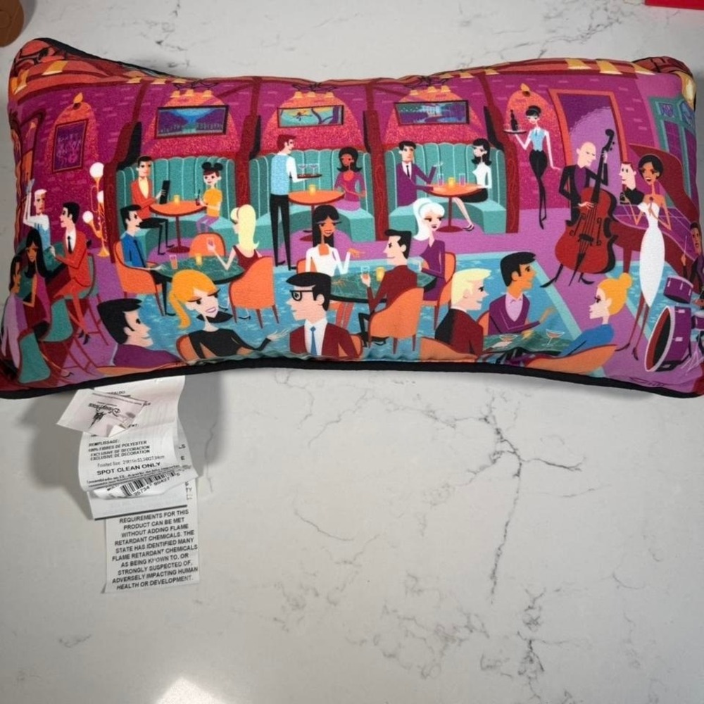 Disney Club 33 SHAG Josh Agle Le Salon Nouveau Pillow Disneyland Exclusive Rare